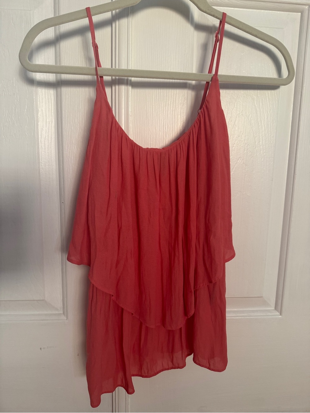 Forever 21 Coral Ruffle Blouse